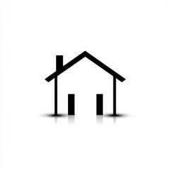 Fototapeta premium Simple Black House Icon on White Background