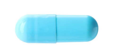 Collagen capsule isolated on white. Dietary supplement