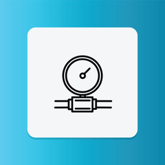  Icon of a pressure gauge, used for measuring fluid or gas pressure in industrial systems.
