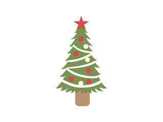 Beautiful Christmas tree graphic with simple design. Christmas tree illustration for holiday design. Christmas tree graphic, perfect for holiday themed projects.