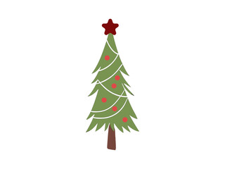 Beautiful Christmas tree graphic with simple design. Christmas tree illustration for holiday design. Christmas tree graphic, perfect for holiday themed projects.