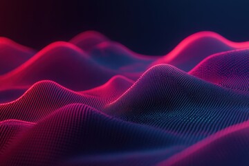 Obraz premium Abstract digital landscape of undulating, glowing forms.