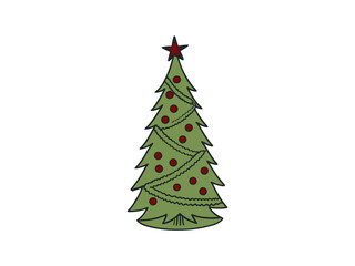 Beautiful Christmas tree graphic with simple design. Christmas tree illustration for holiday design. Christmas tree graphic, perfect for holiday themed projects.