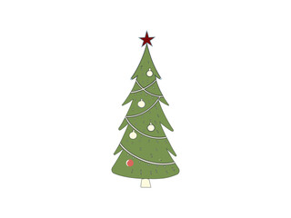 Beautiful Christmas tree graphic with simple design. Christmas tree illustration for holiday design. Christmas tree graphic, perfect for holiday themed projects.