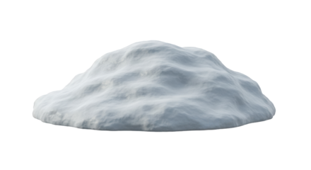 Isolated snowy pile. Clean white surface, textured detail. Winter landscape element