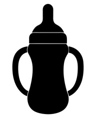 Baby Feeding Bottle Silhouette vector illustration 