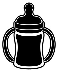 Baby Feeding Bottle Silhouette vector illustration 