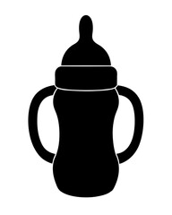 Baby Feeding Bottle Silhouette vector illustration 