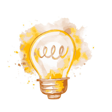 recommend clip art: light bulb idea icon, watercolor lamp vector
