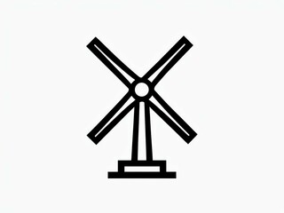 wind, turbine, black, line, icon, minimalist, energy, power, electricity, eco, friendly, renewable, outline, symbol, clean, design, white, background, simple, modern, illustration, generator, graphic,