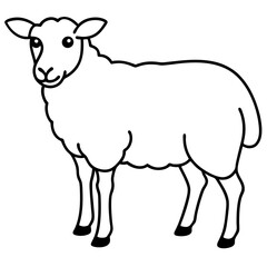 Minimalist Sheep Line Art Vector