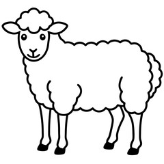 Minimalist Sheep Line Art Vector