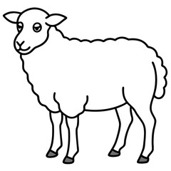 Minimalist Sheep Line Art Vector