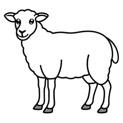 Minimalist Sheep Line Art Vector