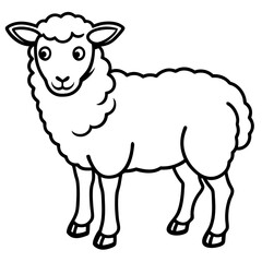 Minimalist Sheep Line Art Vector