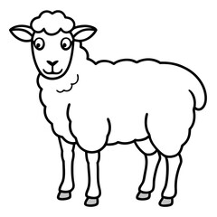 Minimalist Sheep Line Art Vector