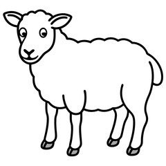 Minimalist Sheep Line Art Vector