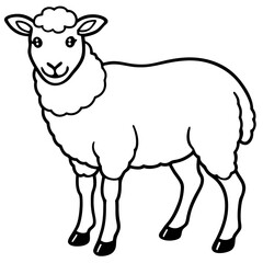 Minimalist Sheep Line Art Vector