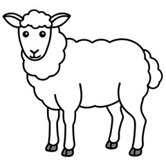 Minimalist Sheep Line Art Vector