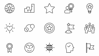 Fototapeta premium core value set of web icons in line style core va.eps