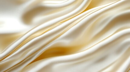 Obraz premium Golden Flowing Fabric Texture, Soft, flowing golden fabric with gentle waves and folds, creating a luxurious and elegant texture