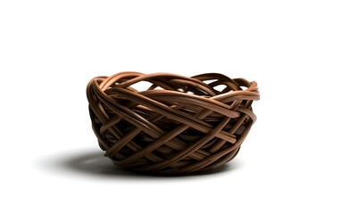 Woven Bowl on White Background
