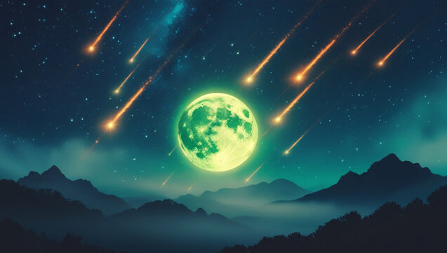 Moon and meteorid