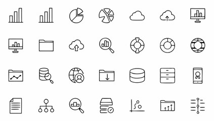 data analytics set of web icons in line style  dat (1).eps