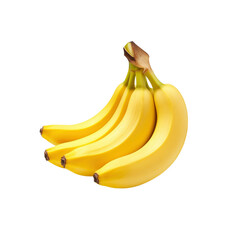 Bunch of Ripe Yellow Bananas Isolated on Transparent Background