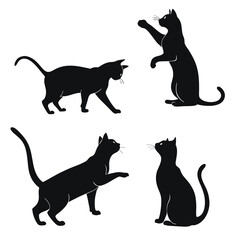 Cute cat vector illustration line art style