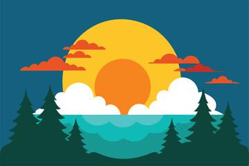 sun-peeking-through-clouds-over-coastal-forest--