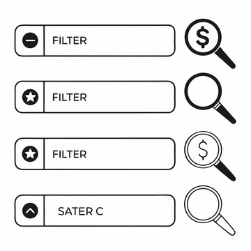 Filter Search And Sater Concept For E Commerce Interface Graphic Elements