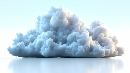 Fluffy White Cumulus Cloud Formation Against a Bright Blue Sky