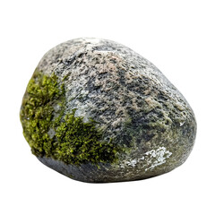 Fototapeta premium smooth river rock with moss isolated on transparent background