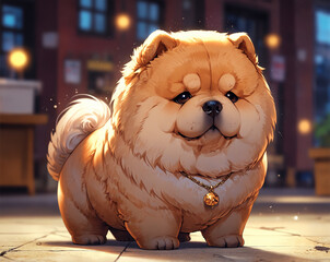 Stylized Chow Chow Dog Breed