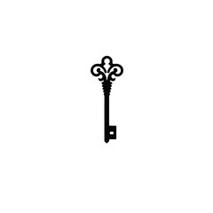 Vintage key antique key ornate key decorative key skeleton key old key black key design key illustration