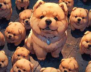 Stylized Chow Chow Dog Breed