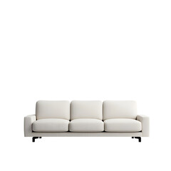 Fototapeta premium Modern minimalist white sofa against a plain background