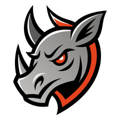 Obraz premium Rhinoceros head mascot logo design vector