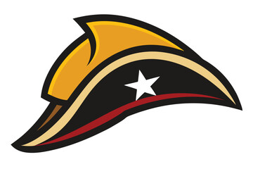 Stylized Tricorne Hat with Star Emblem, Evoking Historical and Symbolic Connotations