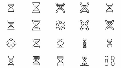 dna icons set  genetic sign  elements and icons co.eps