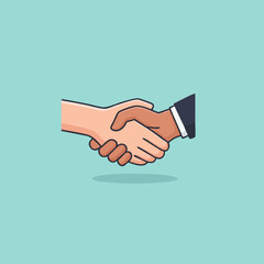 Cartoon illustration of a handshake. Vector Image
