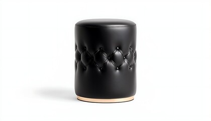 Black Tufted Ottoman Studio