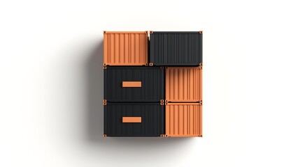 Stacked Shipping Containers