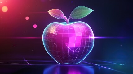 Futuristic digital apple