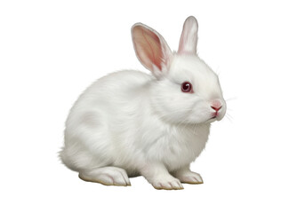 Obraz premium Crimsoneyed white rabbit serene in the void delicate portrait