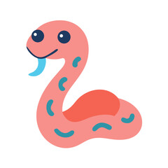 Fototapeta premium Pink Snake With a Blue Tongue and Happy Eyes