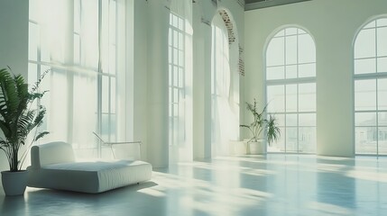 Fototapeta premium Soft modern lighting in neutral interior high resolution picture