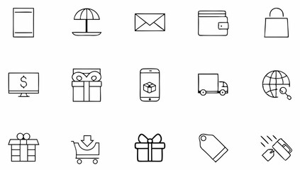 e commerce set of web icons in line style  online  (5).eps
