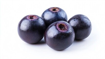 Obraz premium Vibrant Fresh Acai Berry with Rich Colors Isolated on White Background